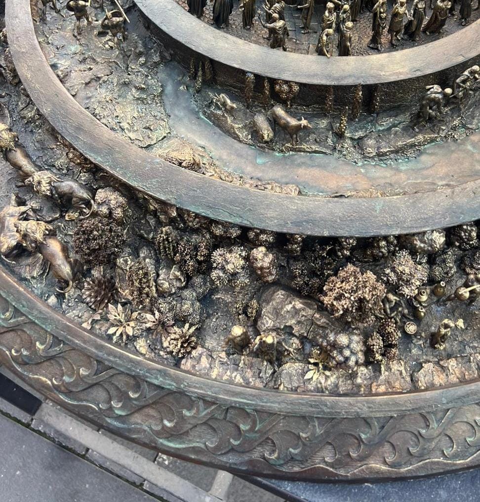 Bronze relief sculpture